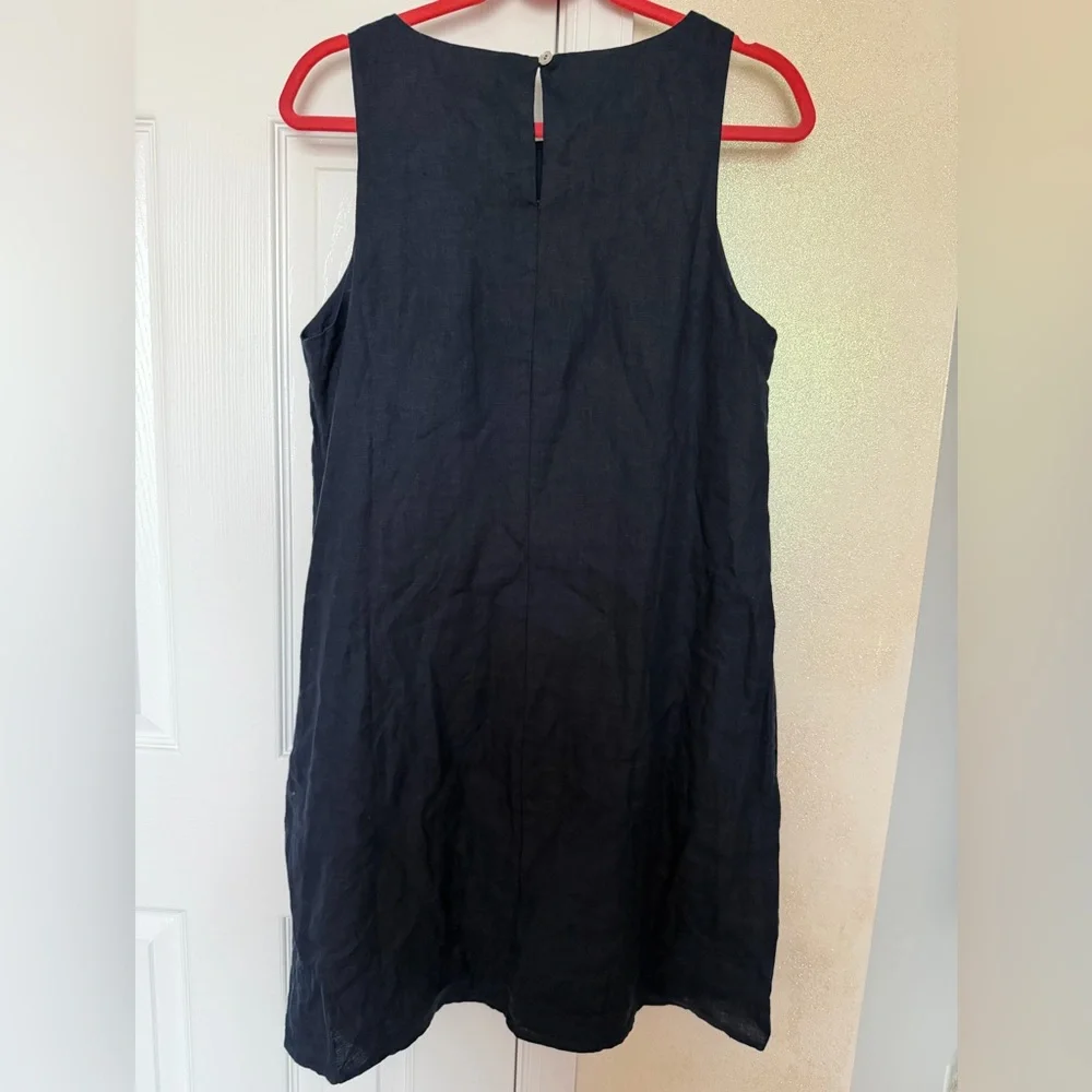 Quince Linen navy dress - Picture 3 of 4